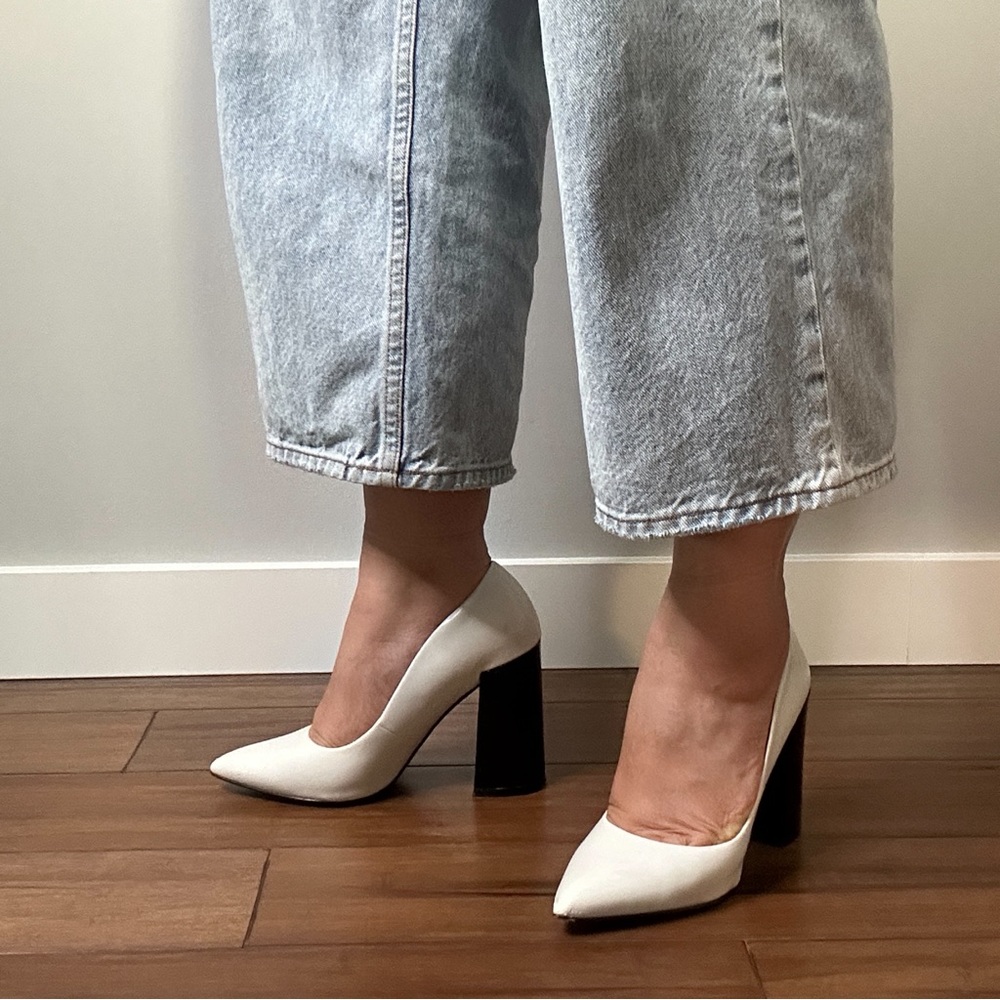 Matt & Nat White and Black Heels